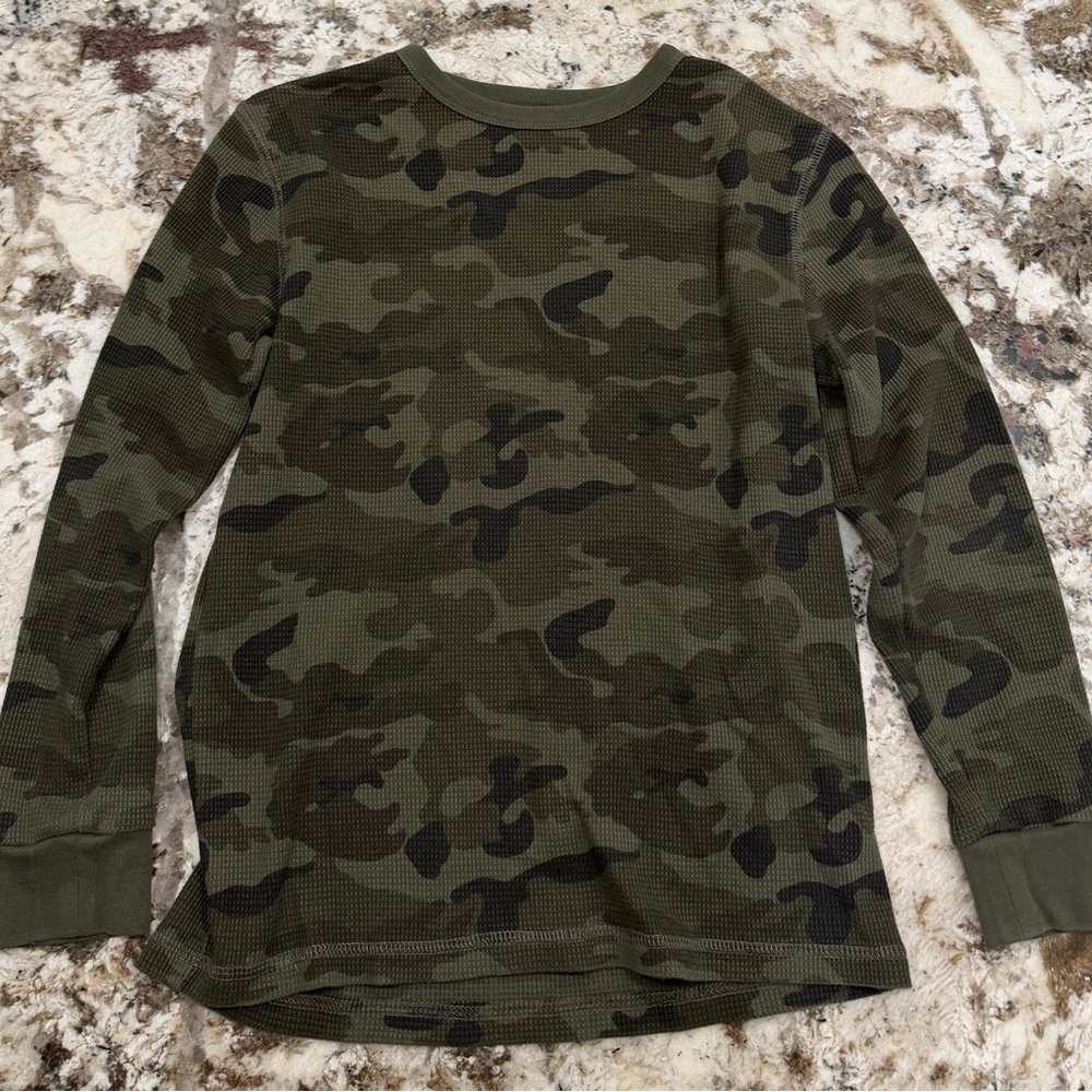 Old Navy Olive Green Waffle-Knit Long Sleeve Top